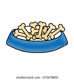 dish food mascot with bones