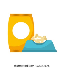 dish food mascot with bones