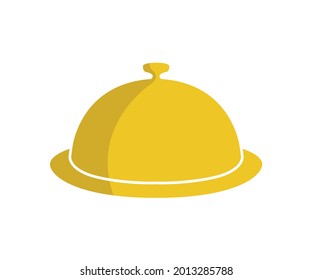 Dish food vector yellow golden logo design illustration on white background