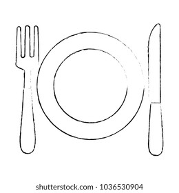 dish with fork and knife