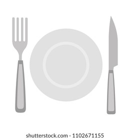 dish with fork and knife