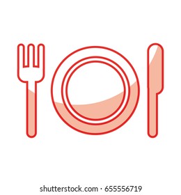 dish with fork and knife