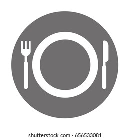 dish with fork and knife