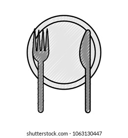 dish with fork and knife icon