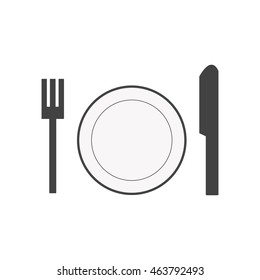 Dish fork and knife icon