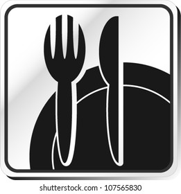 Dish, fork and knife sign