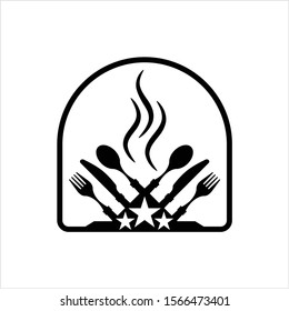 Dish Fork Knife Spoon Icon Vector Art Illustration