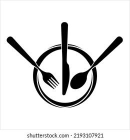 Dish Gabel Knife Spoon Symbol Vektorgrafik Illustration