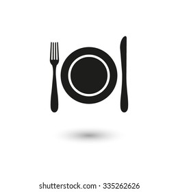 Dish fork and knife -  vector icon