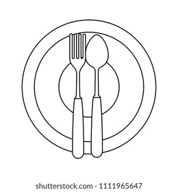 Тарелка и вилка рисунок