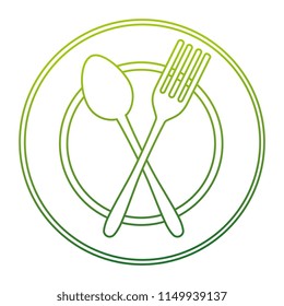 dish with fork and spoon crossed