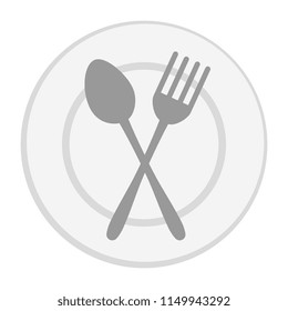 dish with fork and spoon crossed