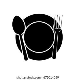 dish with fork and spoon icon