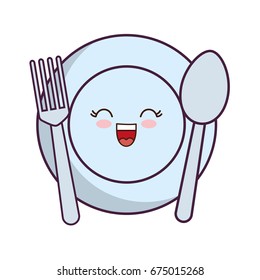dish with fork and spoon icon