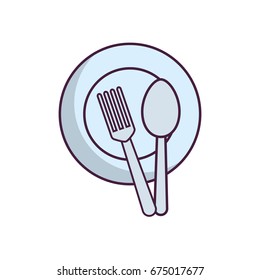 dish with fork and spoon icon