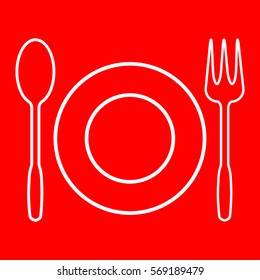 Dish fork and spoon icon vector, solid illustration