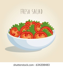 dish with fresh salad healthy food