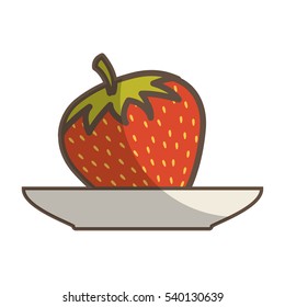 dish with fruit drawing icon vector illustration design