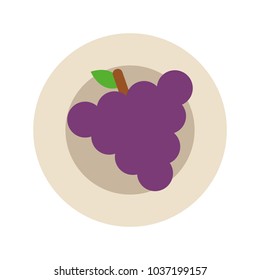 dish with grapes icon over white background colorful design vector illustration