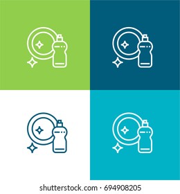 Dish green and blue material color minimal icon or logo design