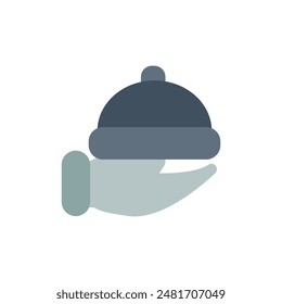 dish hand icon flat style