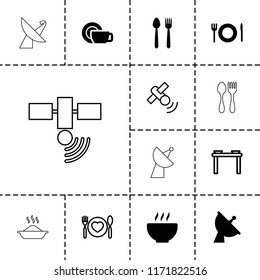 Dish icon. collection of 13 dish filled and outline icons such as satellite. editable dish icons for web and mobile.