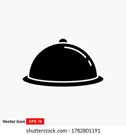 Dish icon isolated on abstract background