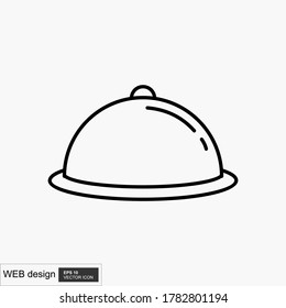 Dish icon isolated on abstract background