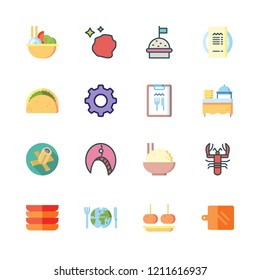 dish icon set. vector set about croquette, food, settings and lobster icons set.