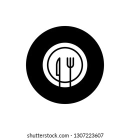 Dish Icon Vector Illustration in Glyph Style for Any Purpose