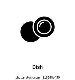 Dish icon vector isolated on white background, logo concept of Dish sign on transparent background, filled black symbol