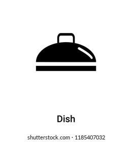 Dish icon vector isolated on white background, logo concept of Dish sign on transparent background, filled black symbol