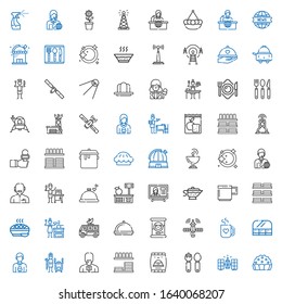 dish icons set. Collection of dish with pie, satellite, cutlery, pet food, dinnerware, news reporter, tandoor, food and restaurant, mug, cat food. Editable and scalable dish icons.