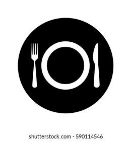 dish with kitchen cutlery isolated icon