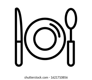 dish with knife and spoon vector illustration design