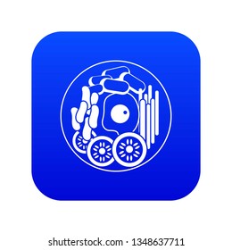 Dish of korean food icon digital blue for any design isolated on white vector illustration