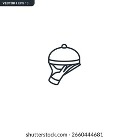 Dish, linear style sign for mobile concept and web design. Symbol, logo illustration. Pixel perfect vector graphics