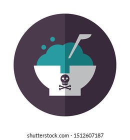 dish with magic spell halloween vector illustration design