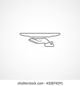 Dish On Hand Icon On White Background