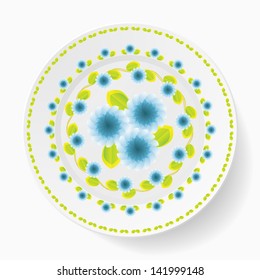 The dish, painting  floral pattern