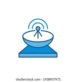Dish Parabolic Antenna vector concept colored blue icon or symbol