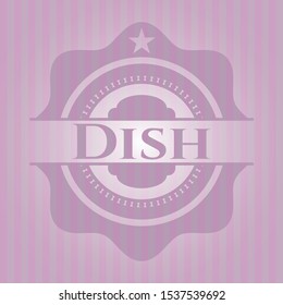 Dish pink emblem. Retro. Vector Illustration. Detailed.