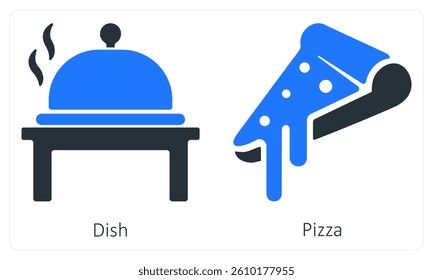 Dish and Pizza icon concept