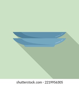 Dish plate icon flat vector. Dinner food. Lunch plate