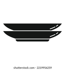 Dish plate icon simple vector. Dinner food. Lunch plate