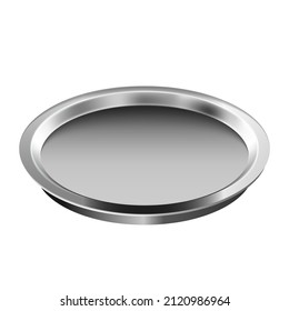 dish plate metal food. restaurant tray. cooking cloche empty 3d realistic vector