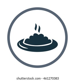 Dish in the plate simple icon on the background