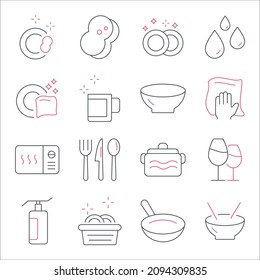 Dish and Plates icons set. Dish and Plates pack symbol vector elements for infographic web