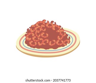 icono de plato con ingrediente de langostinos
