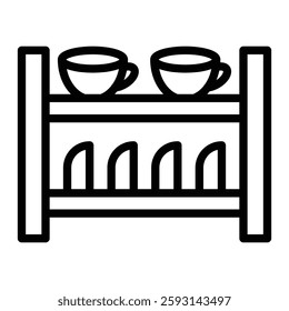 Dish Rack Glyph Icon Design For Personal nad Commercial Use